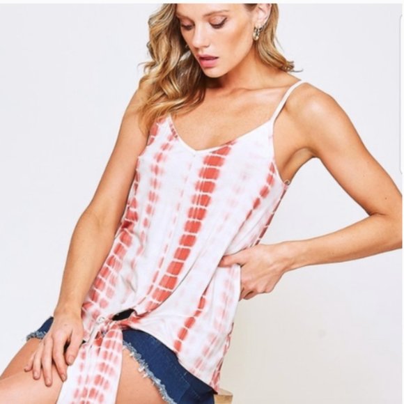 Tie front tie dye tank top - Picture 2 of 5